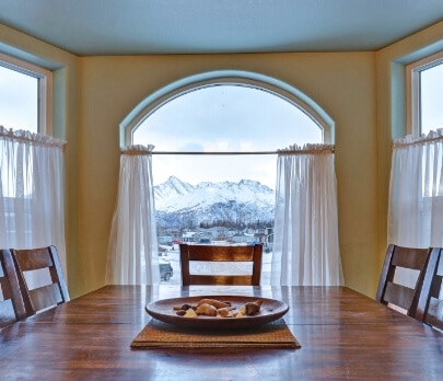 Luxury home interior dining room in the Mat-Su Valley, Alaska